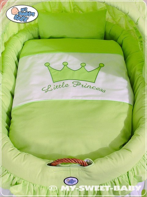 Kosz Mojżesza wiklinowy ze składaną budką- Little Princess zielony