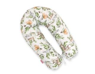 Poduszka ciążowa Longer dla kobiet w ciąży do spania + zdejmowana poszewka - Woodland green