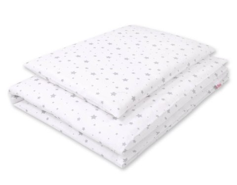 Pościel dla dzieci 2-częściowa bawełniana 135x100 - mini gwiazdki szare na białym tle Pościel dla dzieci 2-częściowa bawełniana 135x100 - mini gwiazdki szare na białym tle