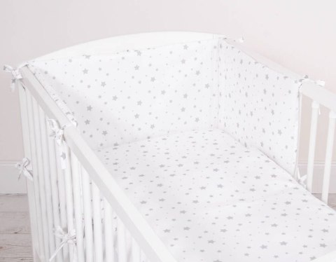 Pościel dla dzieci 2-częściowa bawełniana 135x100 - mini gwiazdki szare na białym tle Pościel dla dzieci 2-częściowa bawełniana 135x100 - mini gwiazdki szare na białym tle