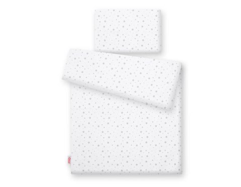 Pościel dla dzieci 2-częściowa bawełniana 135x100 - mini gwiazdki szare na białym tle Pościel dla dzieci 2-częściowa bawełniana 135x100 - mini gwiazdki szare na białym tle