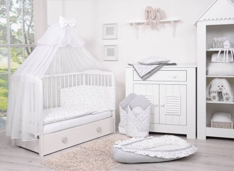 Pościel dla dzieci 2-częściowa bawełniana 135x100 - mini gwiazdki szare na białym tle Pościel dla dzieci 2-częściowa bawełniana 135x100 - mini gwiazdki szare na białym tle