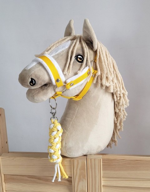 Uwiąz dla Hobby Horse ze sznurka - biało-żółty
