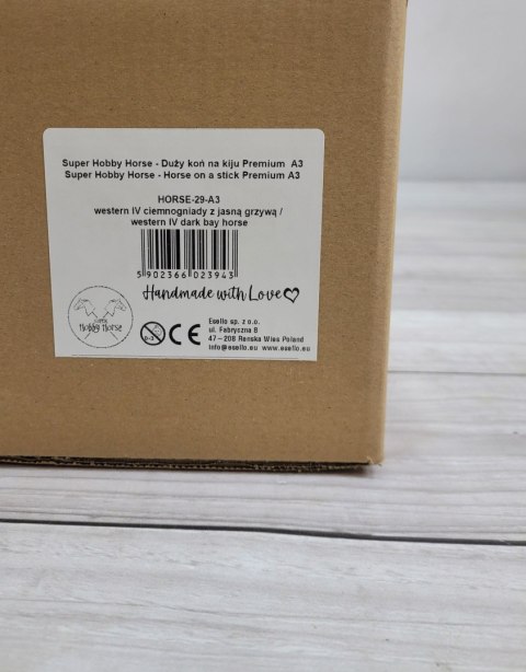 Hobby Horse Duży koń na kiju Premium - western IV ciemnogniady z jasną grzywą A3