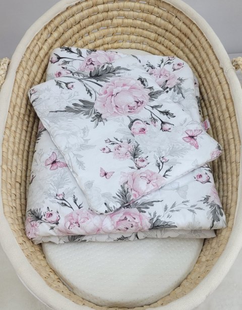 Komplet pościeli dla niemowląt z wypełnieniem 2-cz 75x100cm NEWBORN - Romantic peonies