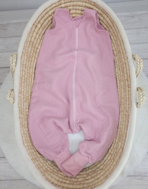 Muślinowy śpiworek dla dzieci z nogawkami XL 2-4 lata letni TOG 1.0 - pastel pink