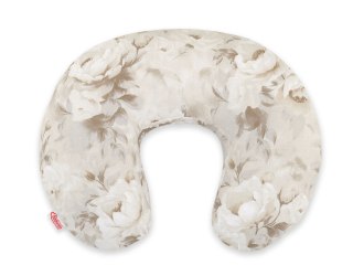 Poduszka rogal do karmienia fasolka rozbieralna- Peonies beige