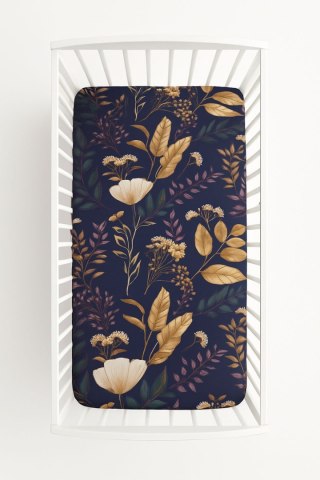 Prześcieradło bawełniane z gumką do łóżeczka 120x60 cm - floristic