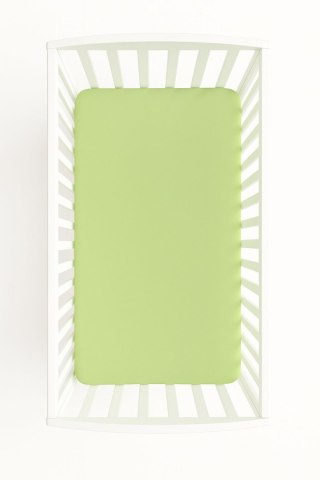 Prześcieradło bawełniane z gumką do łóżeczka 140x70 cm - zielone