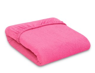 Prześcieradło frotte z gumką do łóżeczka 120x60cm - fuksja