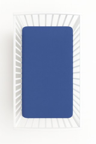 Prześcieradło jersey bawełna z gumką do łóżeczka 120x60cm - ciemny niebieski