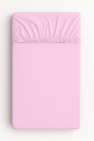 Prześcieradło jersey bawełna z gumką do łóżeczka 120x60cm - różowe