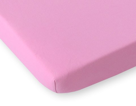 Prześcieradło jersey bawełna z gumką do łóżeczka 120x60cm - różowe Prześcieradło jersey bawełna z gumką do łóżeczka 120x60cm - różowe