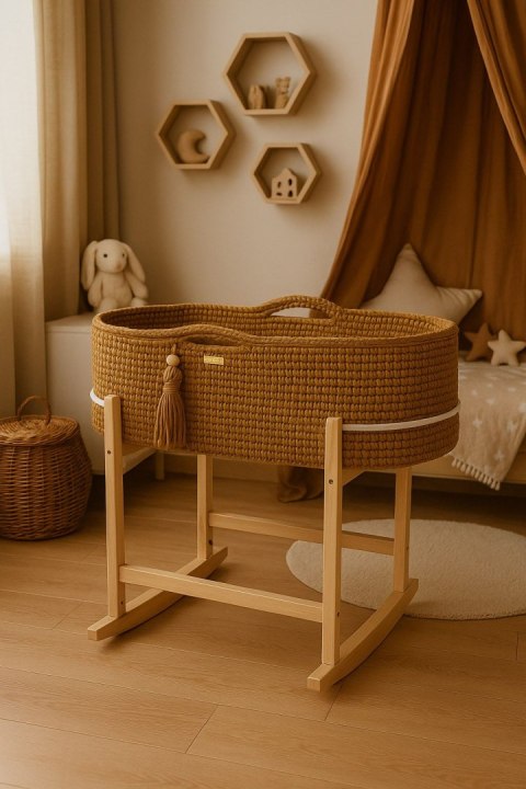 Kosz Mojżesza BOHO Handmade z kołyską - caramel Kosz Mojżesza BOHO Handmade z kołyską - caramel