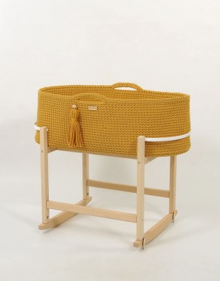 Kosz Mojżesza BOHO Handmade z kołyską - musztardowy