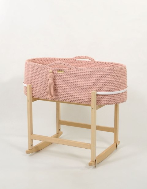 Kosz Mojżesza BOHO Handmade z kołyską - pastel pink Kosz Mojżesza BOHO Handmade z kołyską - pastel pink