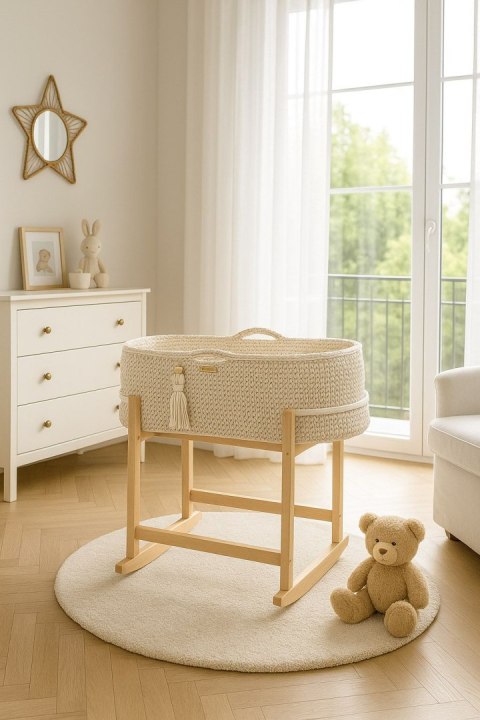 Kosz Mojżesza BOHO Handmade z kołyską - śmietanka Kosz Mojżesza BOHO Handmade z kołyską - śmietanka