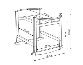 Kosz Mojżesza BOHO Handmade z kołyską - szary