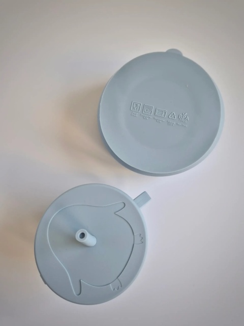 Niebieski zestaw silikonowy do karmienia dziecka