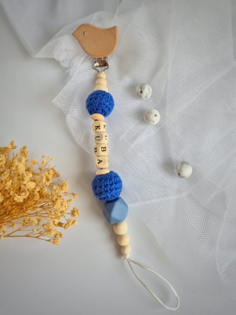 Personalizowany łańcuszek do smoczka – z imieniem dziecka