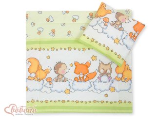 Pościel do wózka z wypełnieniem kołderka i poduszka - Leśne zwierzątka zielone