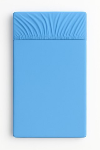 Prześcieradło jersey bawełna z gumką do łóżeczka 140x70cm - niebieskie