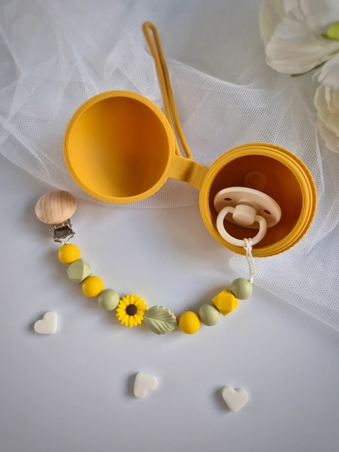 Silikonowa zawieszka do smoczka w naturalnym stylu