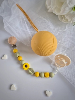 Silikonowa zawieszka do smoczka w naturalnym stylu