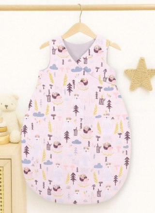 Śpiworek dla dzieci bawełniany M 3-12 mcy TOG 2.5 całoroczny ocieplany - misie i jeżyki różowe