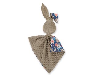 Zając przytulanka dwustronna - lisia rodzinka na niebieskim/braz