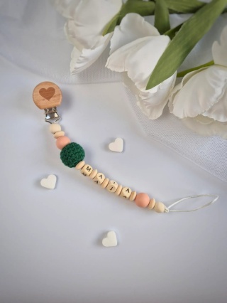 Zawieszka do smoczka handmade z imieniem dziecka