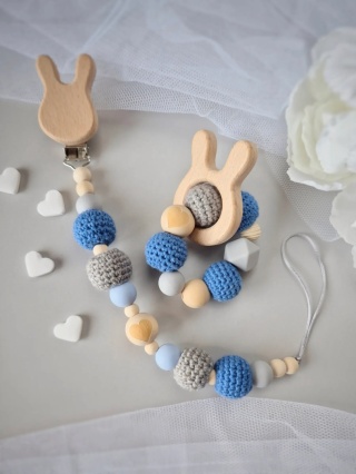 Zestaw dla maluszka – gryzak i zawieszka handmade