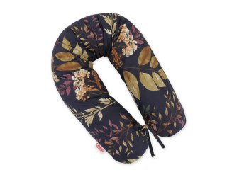 Bawełniana poszewka do poduszki ciążowej Longer - Floristic granat