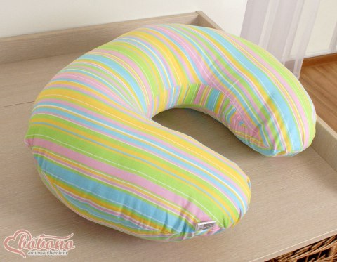 Poduszka rogal do karmienia fasolka + zdejmowana poszewka - Paski tęczowe