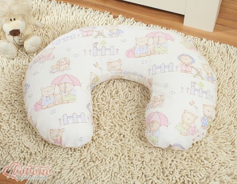 Poduszka rogal do karmienia fasolka + zdejmowana poszewka - misiowa rodzinka