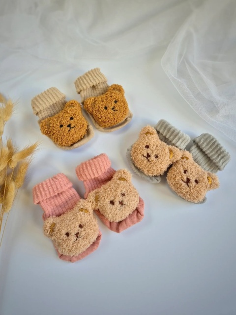 Skarpetki niemowlęce z misiami