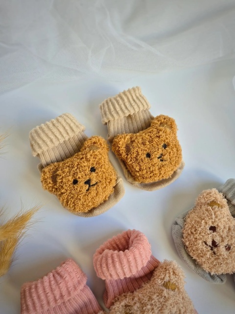 Skarpetki niemowlęce z misiami