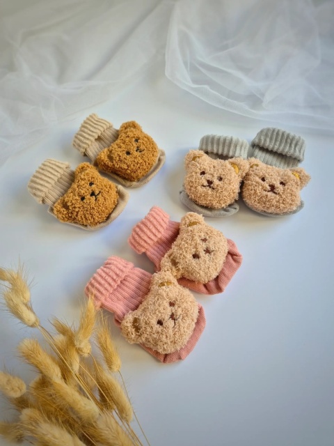 Skarpetki niemowlęce z misiami