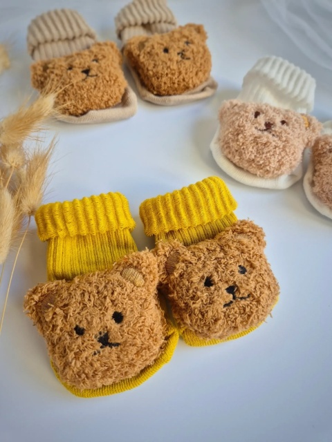 Skarpetki niemowlęce z misiami