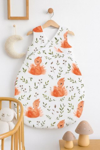 Śpiworek dla dzieci bawełniany M 3-12 mcy TOG 2.5 całoroczny ocieplany - wiewiórki białe