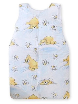 Śpiworek dla dzieci bawełniany M 6-12 mcy TOG 2.5 całoroczny miodzio niebieski