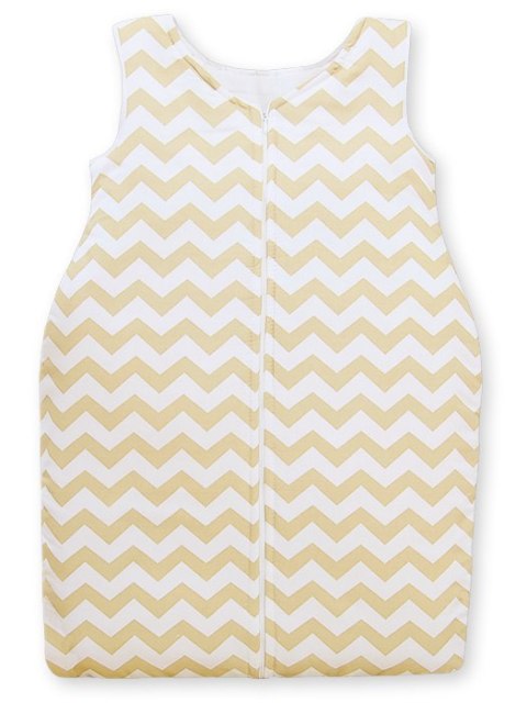 Śpiworek dla dzieci bawełniany M 6-12 mcy TOG 2.5 całoroczny ocieplany chevron beżowy