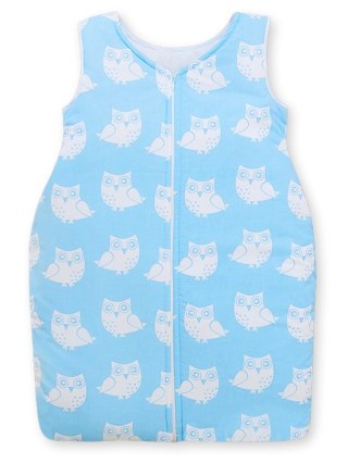 Śpiworek dla dzieci bawełniany M 6-12 mcy TOG 2.5 całoroczny ocieplany sowy niebieskie