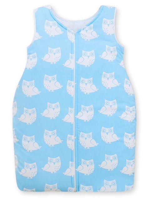 Śpiworek dla dzieci bawełniany M 6-12 mcy TOG 2.5 całoroczny ocieplany sowy niebieskie