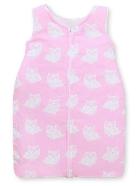 Śpiworek dla dzieci bawełniany M 6-12 mcy TOG 2.5 całoroczny ocieplany sowy różowe