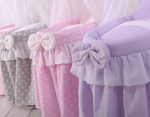 Wózek dla lalek Kosz Mojżesza dla lalek z budką LITTLE PRINCESS fioletowy