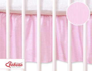 Falbanka maskująca 120x60cm- Wiszące serduszka paseczki różowe