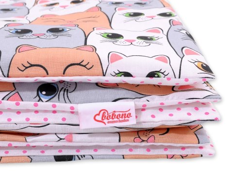 Dwustronna pościel dla dzieci 2-częściowa bawełniana 140x200 Junior - koty szaro-różowe Dwustronna pościel dla dzieci 2-częściowa bawełniana 140x200 Junior - koty szaro-różowe