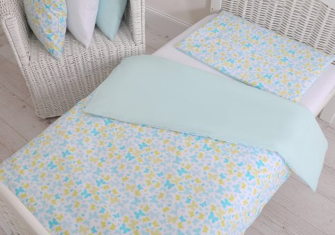 Dwustronna pościel dla dzieci 2-częściowa bawełniana 140x200 Junior - motylki niebieskie Dwustronna pościel dla dzieci 2-częściowa bawełniana 140x200 Junior - motylki niebieskie
