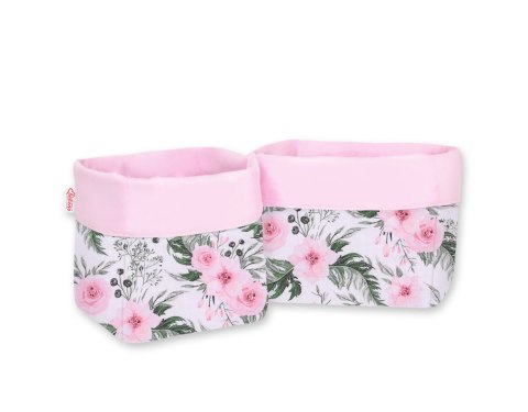 Komplet koszyczków na komodę 2szt. - peonie różowe Komplet koszyczków na komodę 2szt. - peonie różowe
